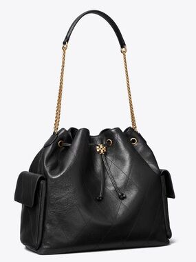 Tory Burch LARGE CHARLIE QUILTED DRAWSTRING SHOULDER BAG